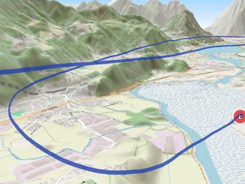 RB-Cloud 3D flight map of a recorded track