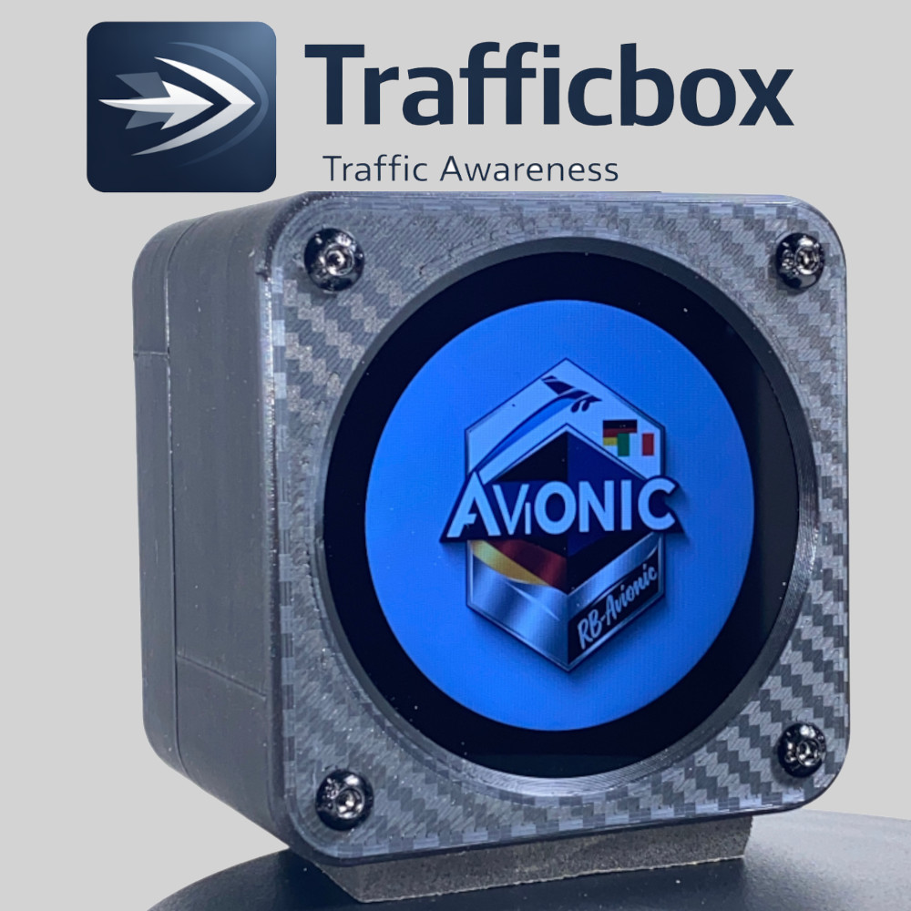 RB-07 round traffic display with integrated ADS-B receiver, attitude and altimeter