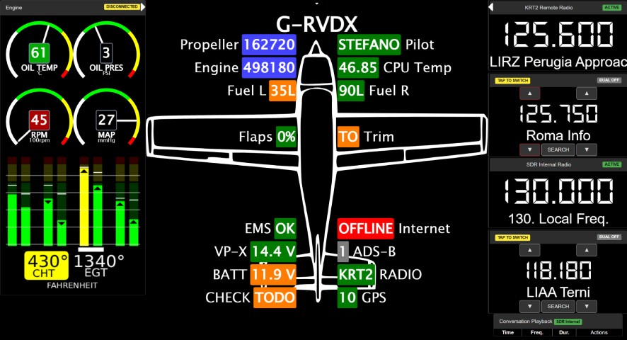 RB-Avionics Android companion app for the RB-06 device or a tablet